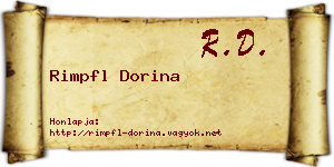 Rimpfl Dorina névjegykártya